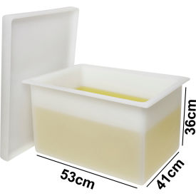 SP Bel-Art Heavy Duty Polyethylene Rectangular Tank with Top Flanges without Faucet 21 x 16 x 14