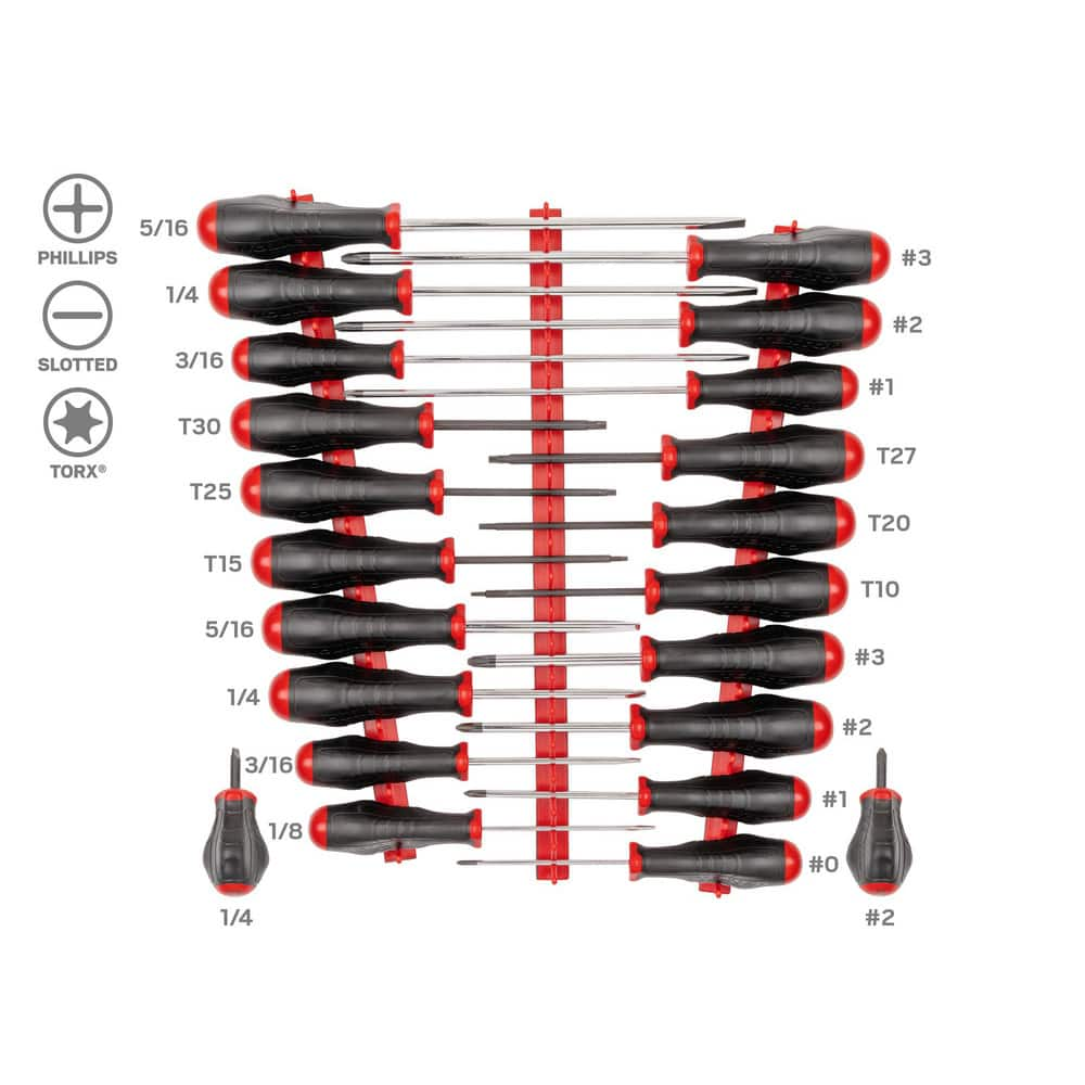 High-Torque Chrome Blade Screwdriver Set, 4-Piece (#1-#2, 3/16-1/4 in.) MPN:DRV45501