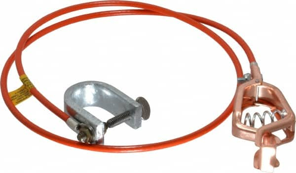 19 AWG, 3 Ft., Alligator Clip, C-Clamp, Grounding Cable with Clamps MPN:GCSI-AC-03