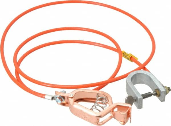 19 AWG, 5 Ft., Alligator Clip, C-Clamp, Grounding Cable with Clamps MPN:GCSI-AC-05