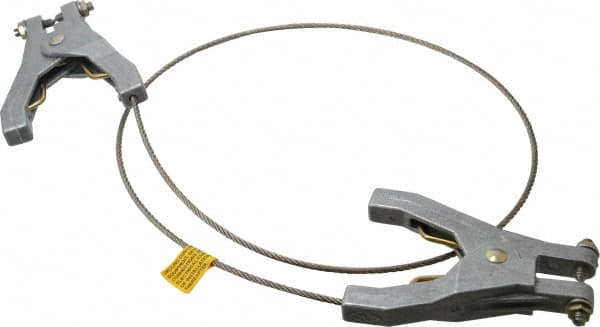 19 AWG, 3 Ft., Hand Clamp, Grounding Cable with Clamps MPN:GCSP-HH-03