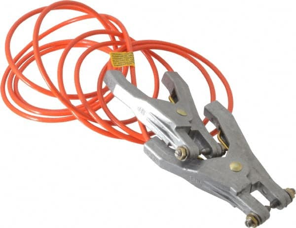 19 AWG, 10 Ft., Hand Clamp, Grounding Cable with Clamps MPN:GCSI-HH-10