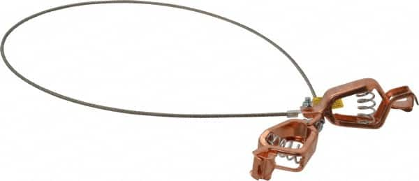 19 AWG, 3 Ft., Alligator Clip, Grounding Cable with Clamps MPN:GCSP-AA-03