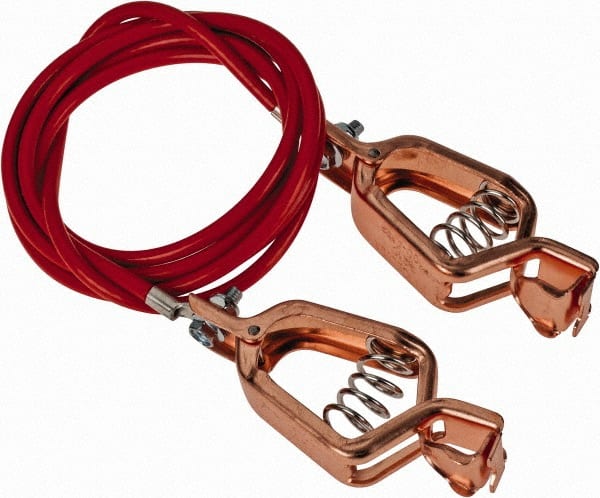 19 AWG, 5 Ft., Alligator Clip, Grounding Cable with Clamps MPN:GCSP-AA-05