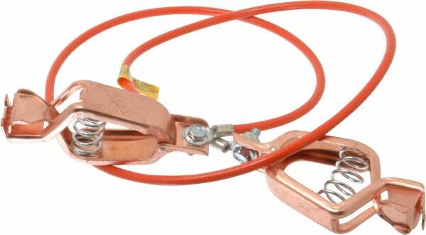 19 AWG, 3 Ft., Alligator Clip, Grounding Cable with Clamps MPN:GCSI-AA-03