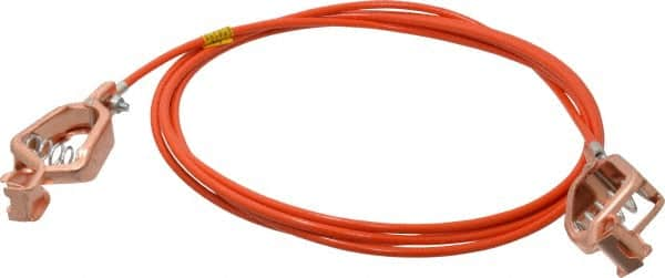 19 AWG, 10 Ft., Alligator Clip, Grounding Cable with Clamps MPN:GCSI-AA-10