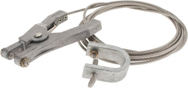 19 AWG, 10 Ft., Alligator Clip, Hand Clamp, Grounding Cable with Clamps MPN:GCSP-AH-10