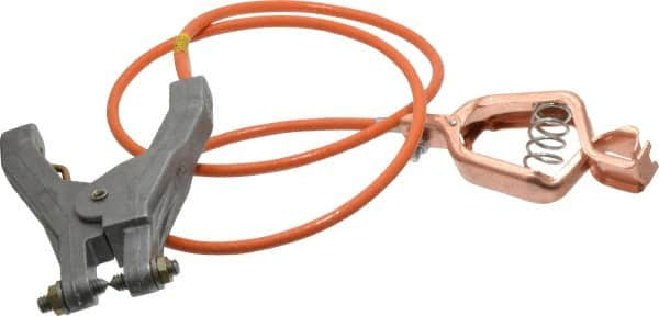 19 AWG, 3 Ft., Alligator Clip, Hand Clamp, Grounding Cable with Clamps MPN:GCSI-AH-03