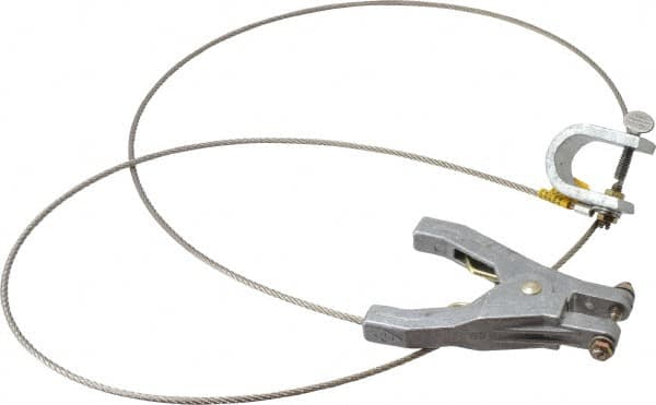 19 AWG, 5 Ft., C-Clamp, Hand Clamp, Grounding Cable with Clamps MPN:GCSP-HC-05