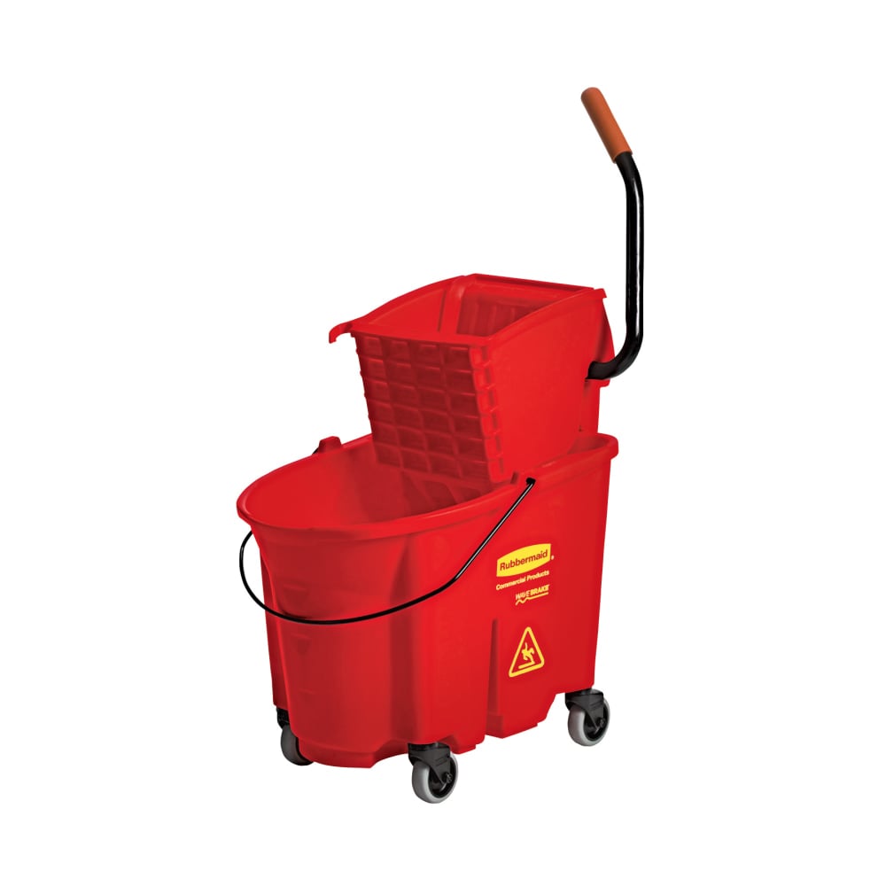 Rubbermaid Commercial WaveBrake Plastic/Steel Side-Press Wringer/Bucket Combo, 8.75 Gallons, Red MPN:FG758888RED