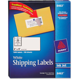 Avery® Shipping Labels with TrueBlock Technology 2 x 4 White 1000/Box 8463