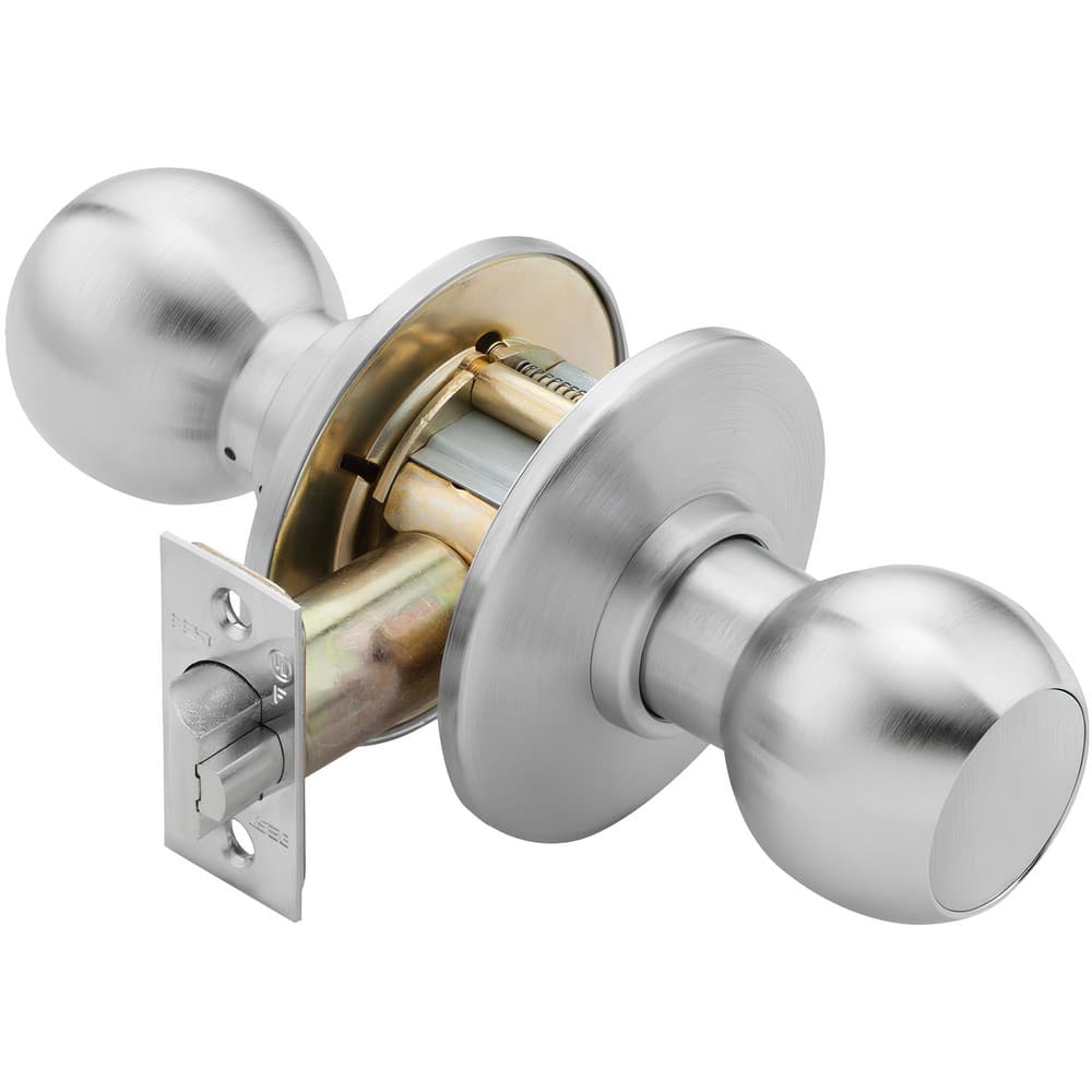 Knob Locksets, Type: Passage , Key Type: Keyed Different , Material: Metal , Finish/Coating: Satin Chrome , Compatible Door Thickness: 1-3/4