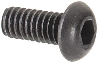 Button Socket Cap Screw: #1-72 x 3/16, Alloy Steel, Black Oxide Coated MPN:201006PR