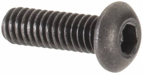 Button Socket Cap Screw: #1-72 x 1/4, Alloy Steel, Black Oxide Coated MPN:201007PR