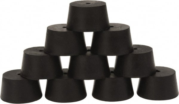 #9, 1-29/64 Small to 1-25/32 Large End Diam, Tapered Rubber Stopper with Hole MPN:ITRS-9-1H-BKN