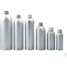 Qorpak® 8oz Brushed Aluminum Bullet Bottle with 24-410 F217 Lined Screw Cap 20PK MET-07266