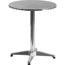 Flash Furniture 23-1/2'' Round Aluminum Indoor-Outdoor Table With Base Silver -052-1-GGTLH