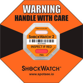 SpotSee™ ShockWatch® RFID Impact Indicators 75G Range Orange 100/Box SWRFID-75G