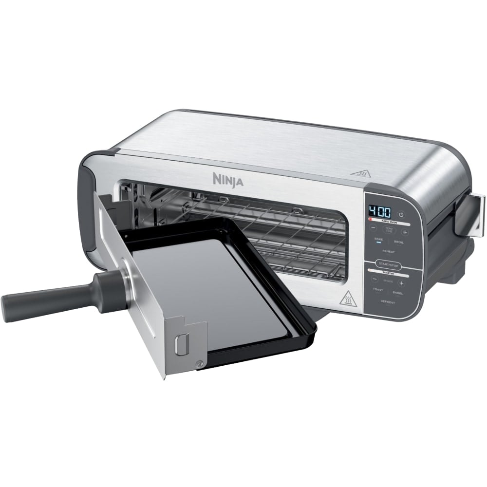 Ninja ST101 Foodi 2-in-1 Flip Toaster And Compact Toaster Oven, Stainless Steel MPN:ST101