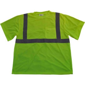 Petra Roc Short Sleeve T-Shirt ANSI Class 2 Polyester Birdseye Mesh Lime 3XL LTS2-3X