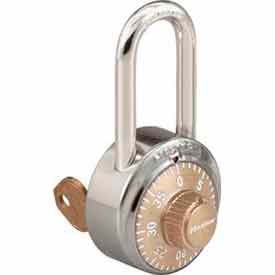 Master Lock® No. 1525LFGLD General Security Combo Padlock - Key Control - LF Shackle - Gold 5LFGLD152