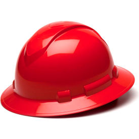 Ridgeline Full Brim Hard Hat Red Full Brim 4-Point Ratchet Suspension - Pkg Qty 12 HP54120