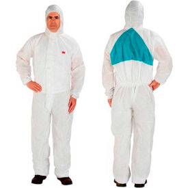 3M™ Disposable Coverall Knit Cuffs Attached Hood White Large 4520-L 20/Case 7000034762