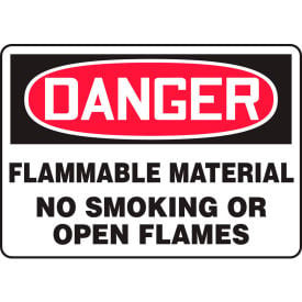 Accuform MSMK243VS Danger Sign Flammable Material No Smoking Or Open.. 14