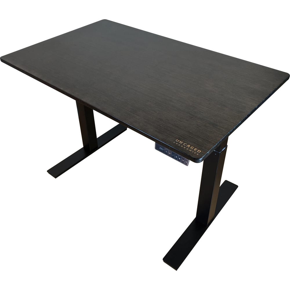 Double Pedestal Desk: Wood Top, Black with Black Frame MPN:RUBBK