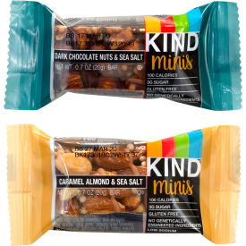 KIND Minis Dark Chocolate Nuts & Sea Salt and Caramel Almond & Sea Salt Variety 0.7 oz 32 Count 22000799