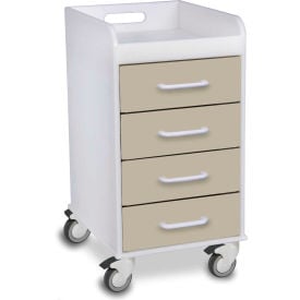 TrippNT™ Compact 4 Drawer Locking Medical Cart Almond Beige 14