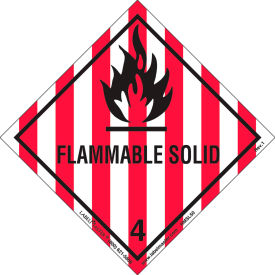 LabelMaster®HMSL50 Flammable Solid Label Worded PVC-Free Film 500/Roll HMSL50