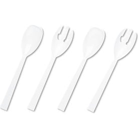 Tablemate® Mediumweight Table Set Serving Forks & Spoons Plastic White 48/Carton W95PK4