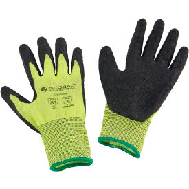 GoVets™ Crinkle Latex Coated Gloves Hi-Viz Lime/Black Medium - Pkg Qty 12 603M708