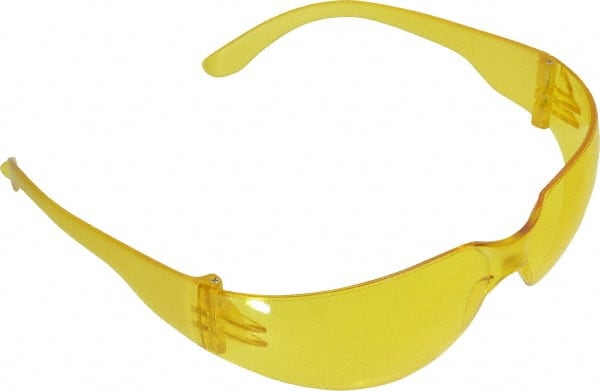 Safety Glass: Scratch-Resistant, Polycarbonate, Amber Lenses, Frameless, UV Protection MPN:48293