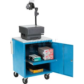 GoVets™ Audio Visual Cart w/ Lockable Cabinet 500 Lb. Capacity Blue 659BL241