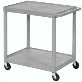 Luxor Plastic Utility Cart w/2 Shelves 250 lb. Capacity 24