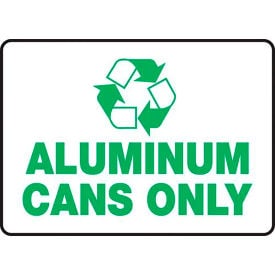 AccuformNMC™ Aluminum Cans Only Label w/ Recycle Sign Plastic 5