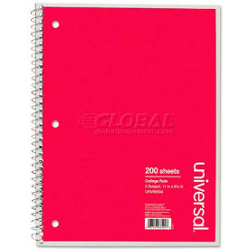 Universal® Wirebound Notebook 8-1/2 x 11 College Ruled 200 Sheets Assorted Color Cover UNV66500