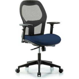 Blue Ridge Ergonomics™ Mesh Back Antibacterial Industrial Chair Vinyl Seat Sapphire EXE-MDHCH-RG-H0-A2-RC-8804