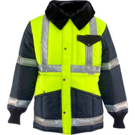 RefrigiWear Iron-Tuff™ Jackoat™ Black/HiVis Lime -50° Comfort Rating 5XL Regular 0342RTLN5XLL2