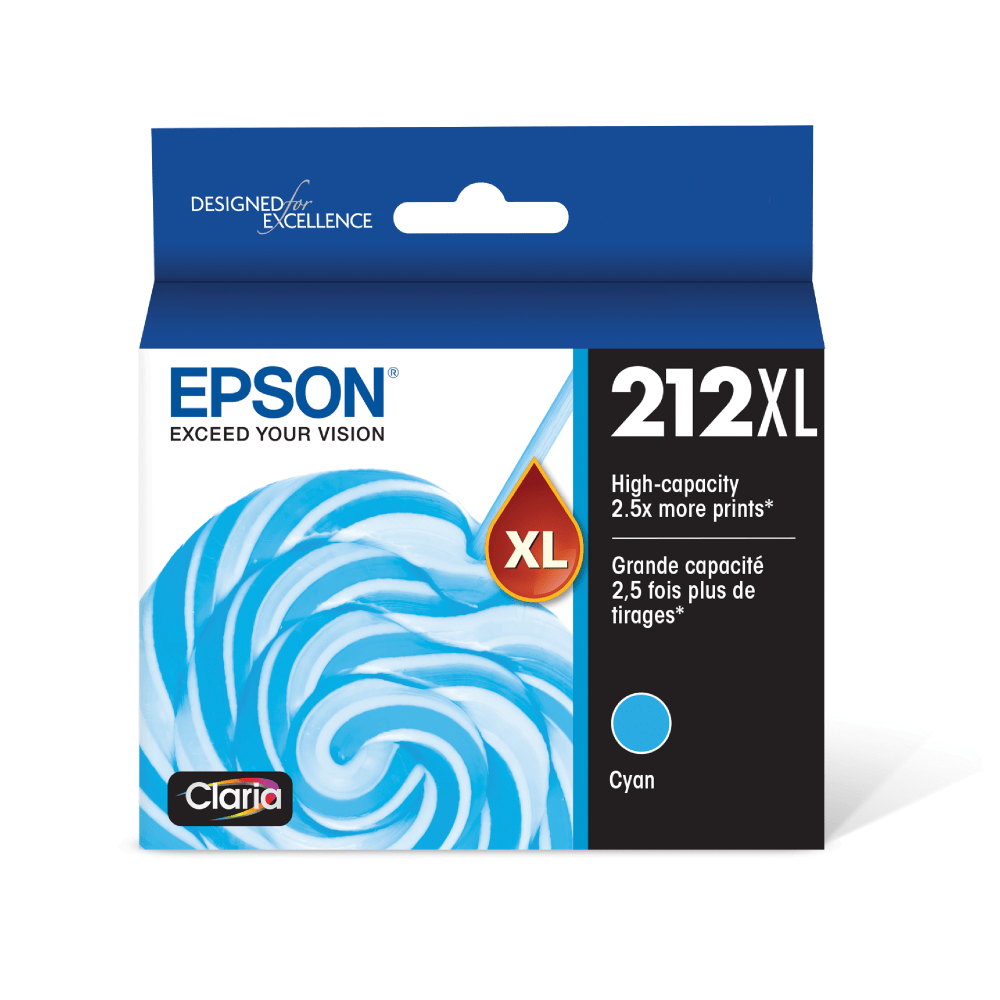 Epson 212XL Claria Cyan High-Yield Ink Cartridge, T212XL220-S (Min Order Qty 5) MPN:T212XL220-S