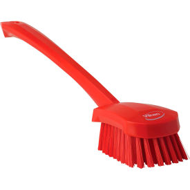 Vikan 41864 Long Handle Scrubbing Brush- Stiff Red 41864