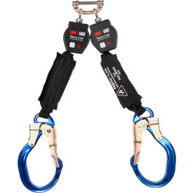 3M DBI-SALA Nano-Lok Twin-Leg Hot Work Self-Retracting Lifeline Web & Aluminum Rebar Lock Hook 6'L 3100571