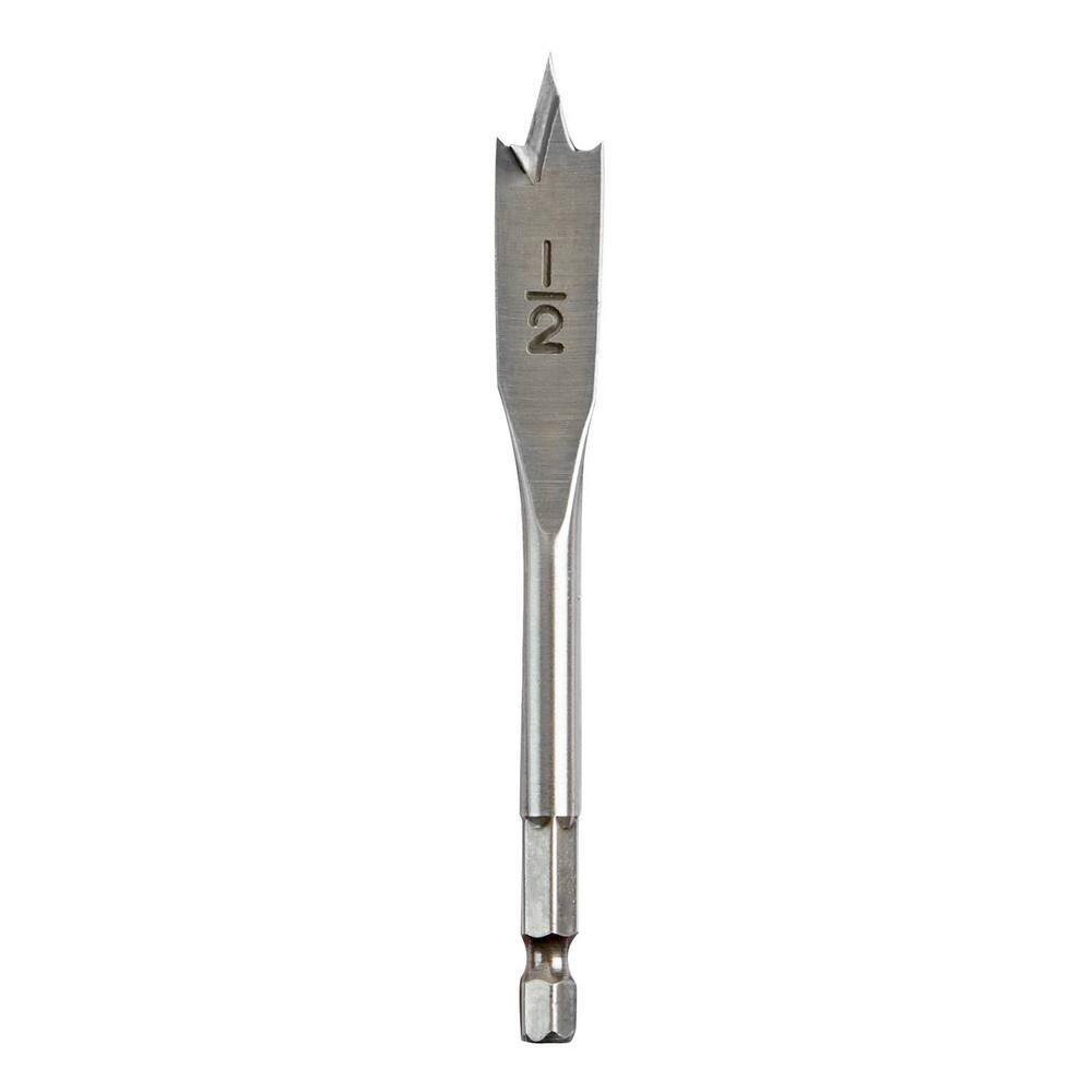 Half-Round & Spade Drill Bits, Drill Bit Size: 0.5in , Shank Diameter: 0.2500 , Overall Length: 0.30 , Flute Length: 1.75in  MPN:48-27-0005