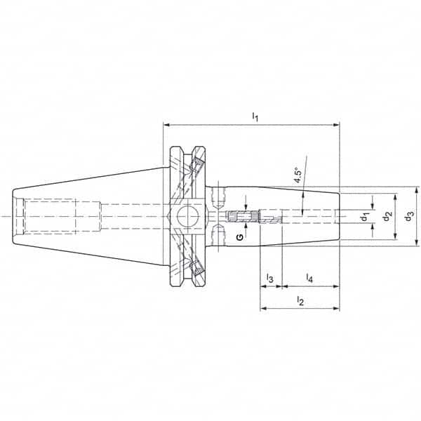 Shrink-Fit Tool Holder & Adapter: CAT40 Taper Shank, 0.1574