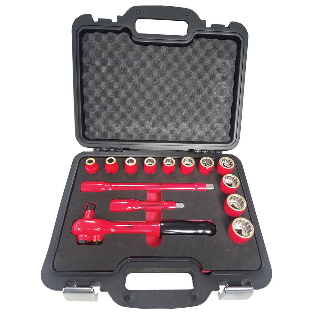 Socket Sets, Set Type: Insulated, Ratchet & Socket Set , Measurement Type: Inch , Drive Size: 1/2 , Maximum Socket Depth (Decimal Inch): 1.000  MPN:31792