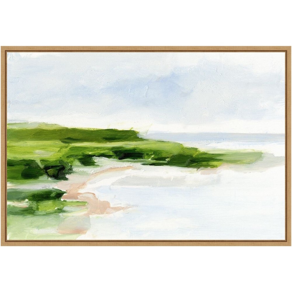 Amanti Art Blush Sandy Beach I by Ethan Harper Framed Canvas Wall Art Print, 16inH x 23inW, Natural MPN:A42705376695