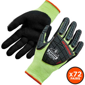 Ergodyne® Proflex 7141 DIR Cut Resistant Gloves Nitrile Coated ANSI A4 S Lime 72 Pairs 17832