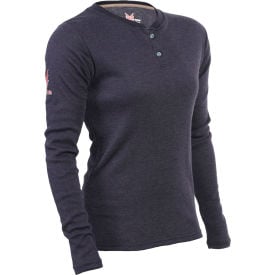 DRIFIRE® Women's Tecgen Flame Resistant Henley Shirt 3XL Tall Navy TEE1NNHW-3XT